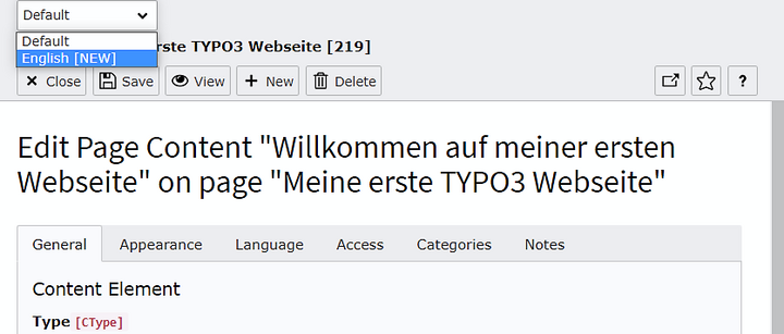 Seiteninhalt in TYPO3 übersetzen